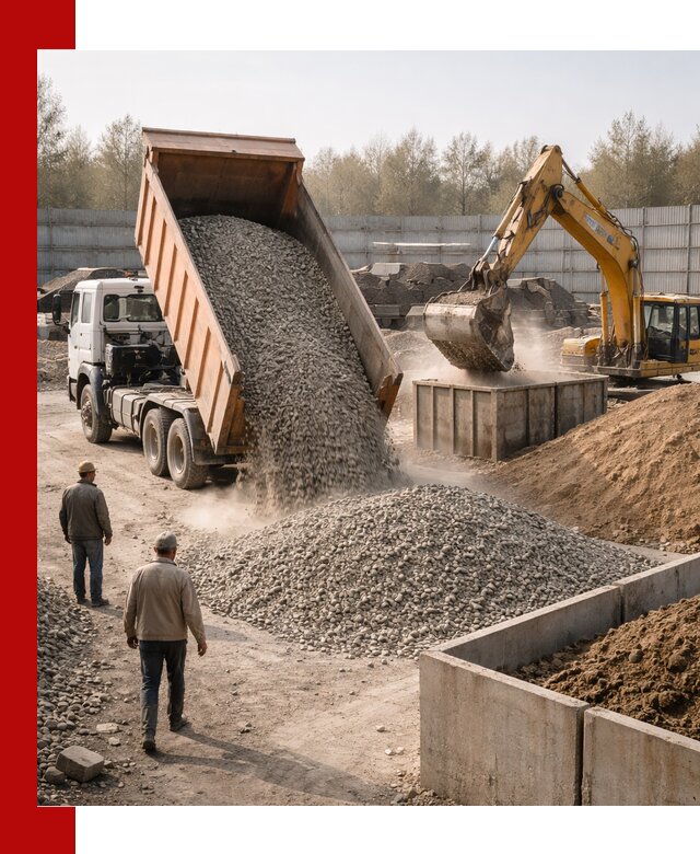 Доставка нерудных материалов с погрузкой и разгрузкой в Выксе