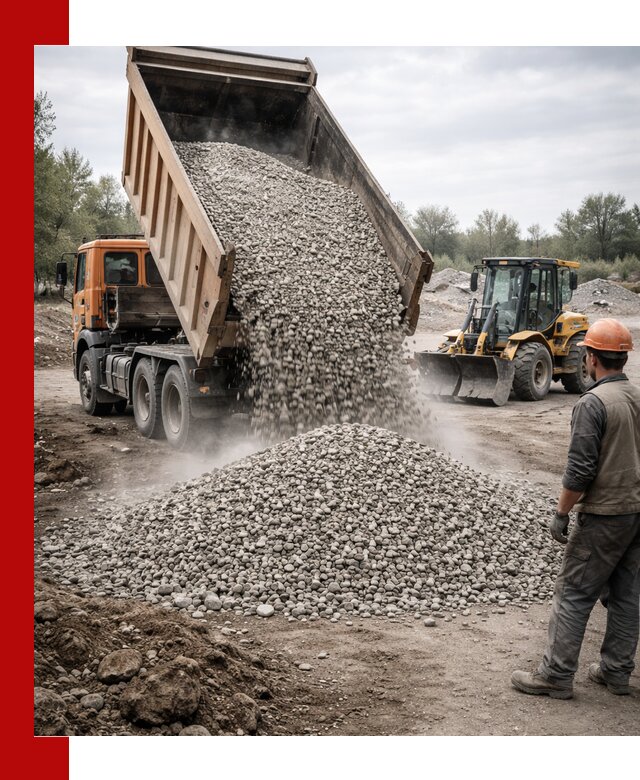 Доставка щебня в Выксе крупными и мелкими фракциями