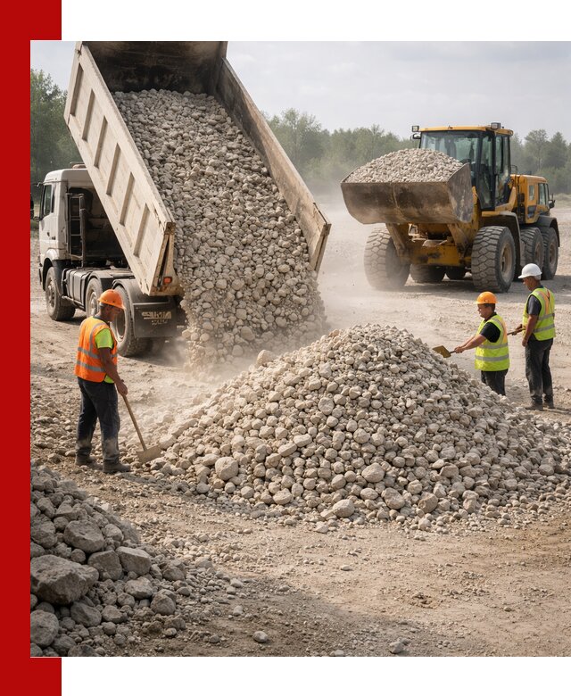 Доставка известнякового щебня фр. 40-70 в Выксе