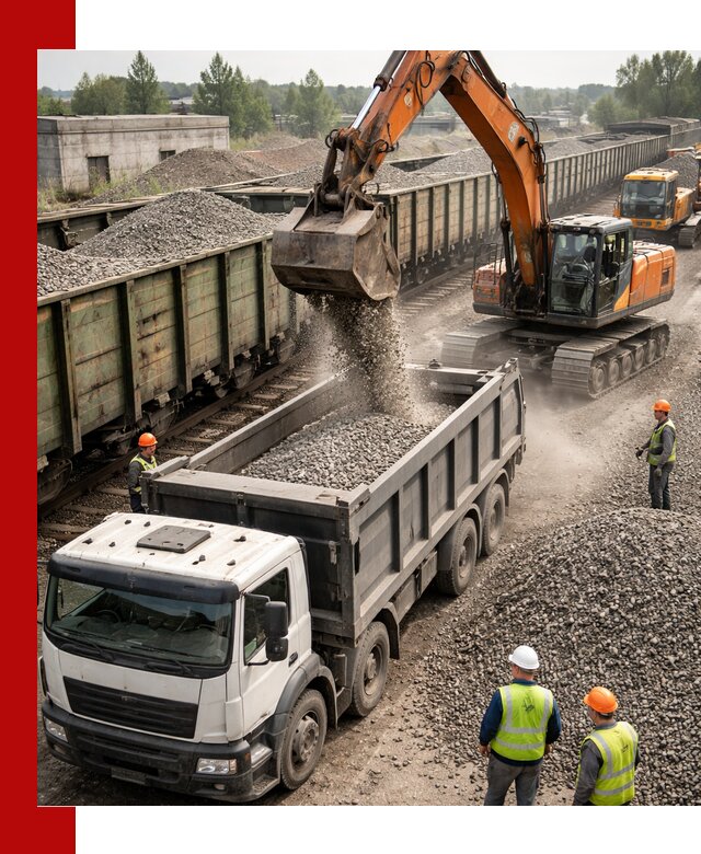 Железнодорожный щебень фракция 25–60 для поставок в Выксе