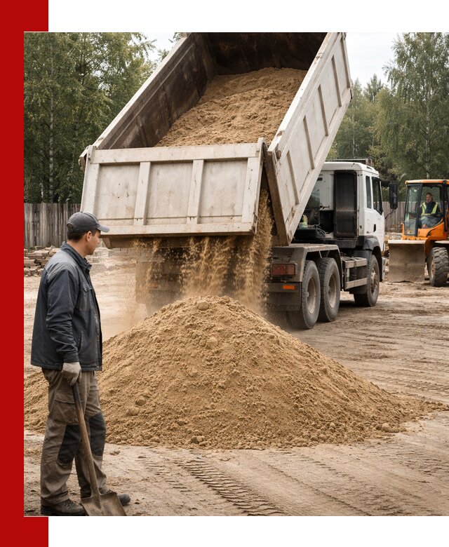 Доставка и продажа песка с разгрузкой в Выксе