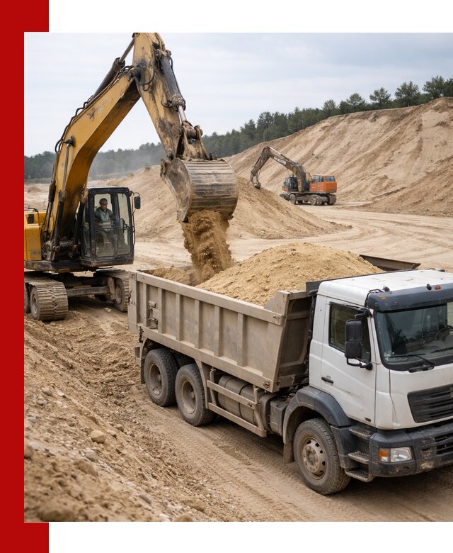 Доставка карьерного песка с самосвалами и разгрузкой в Выксе