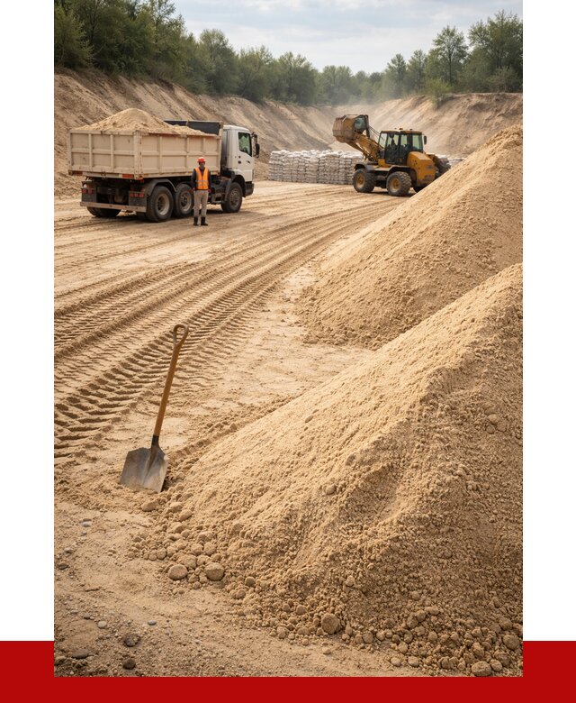 Карьерный песок мелкозернистый в Выксе от 9333 р. | ПРОНЕРУДВкс