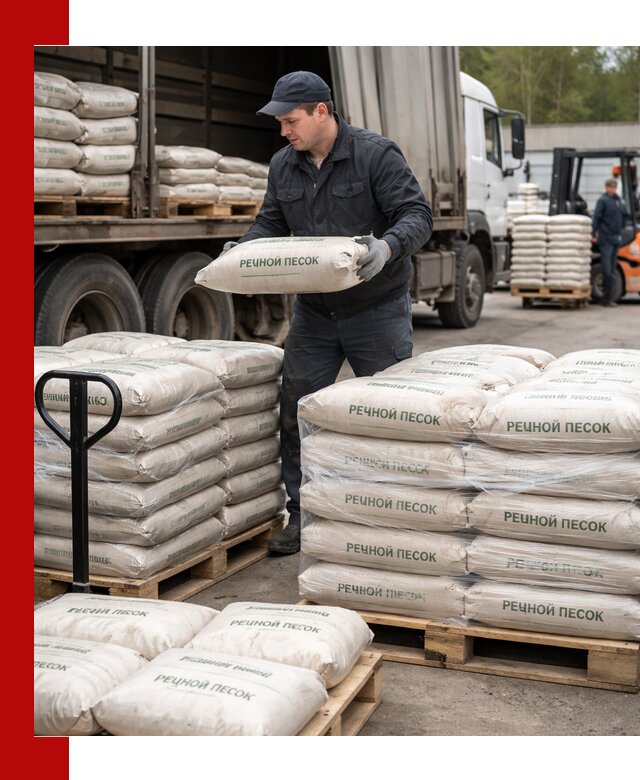 Речной песок в мешках с доставкой в Выксе
