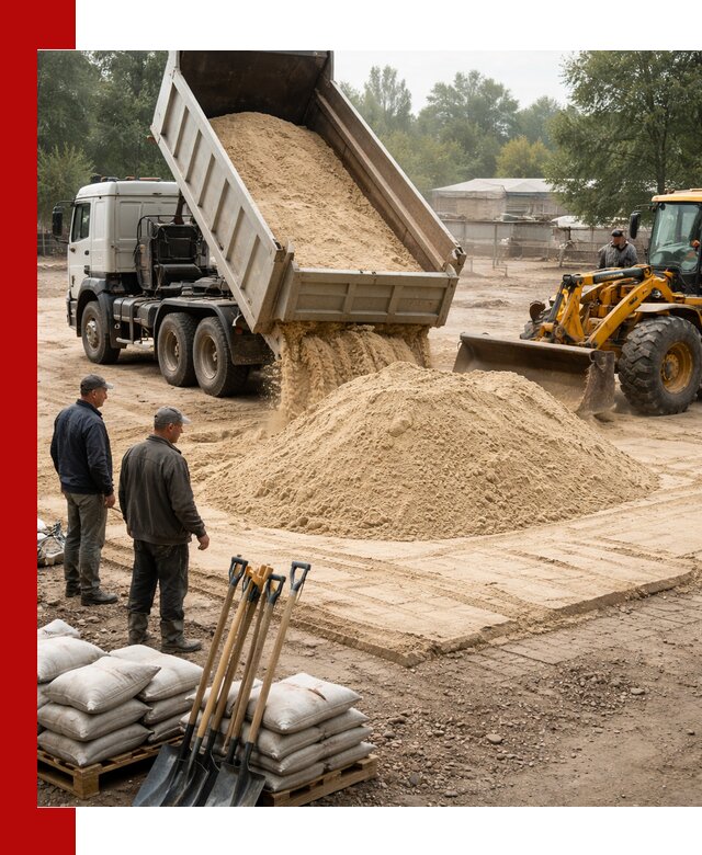 Доставка мытого песка в Выксе с самосвалами по выгодной цене