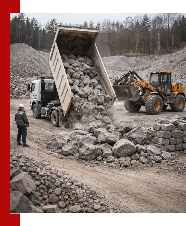 Доставка и продажа бутового гранитного камня в Выксе