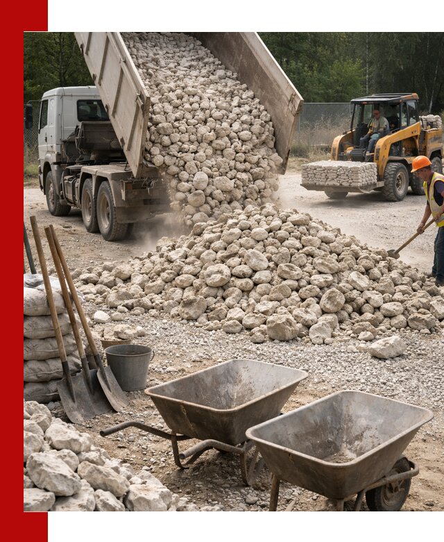 Доставка и продажа бутового известнякового камня в Выксе