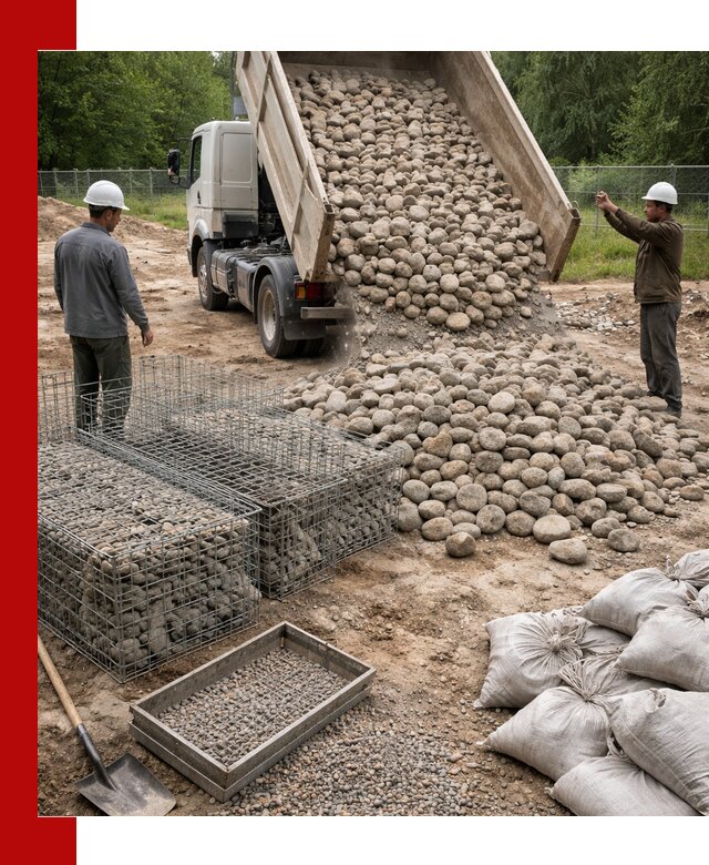 Камень для габионов фракция 70–151 в Выксе