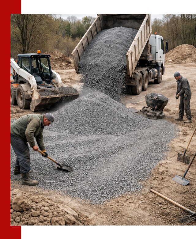 Отсев для подсыпки в Выксе — доставка и подсыпка на участок