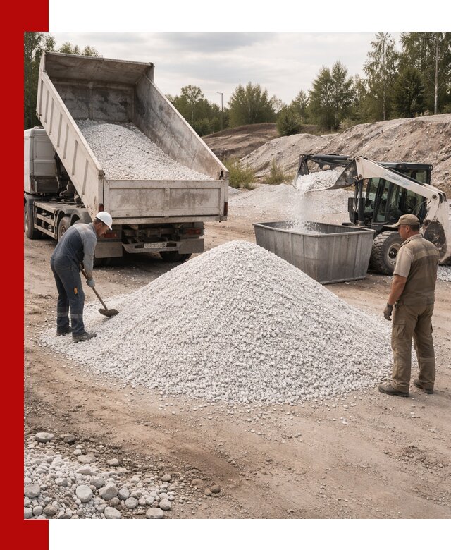 Доставка и продажа белой мраморной крошки в Выксе