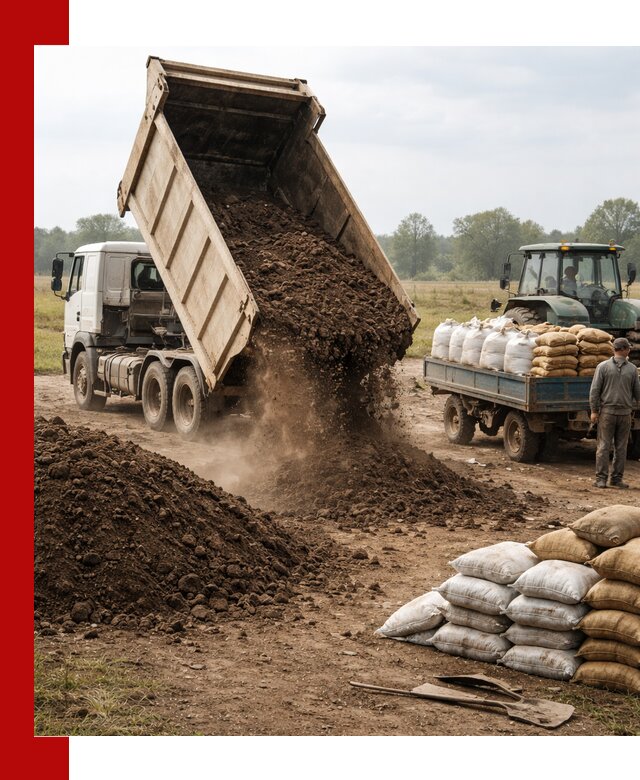 Доставка грунта и удобрений оптом в Выксе для сельхоз и строительства