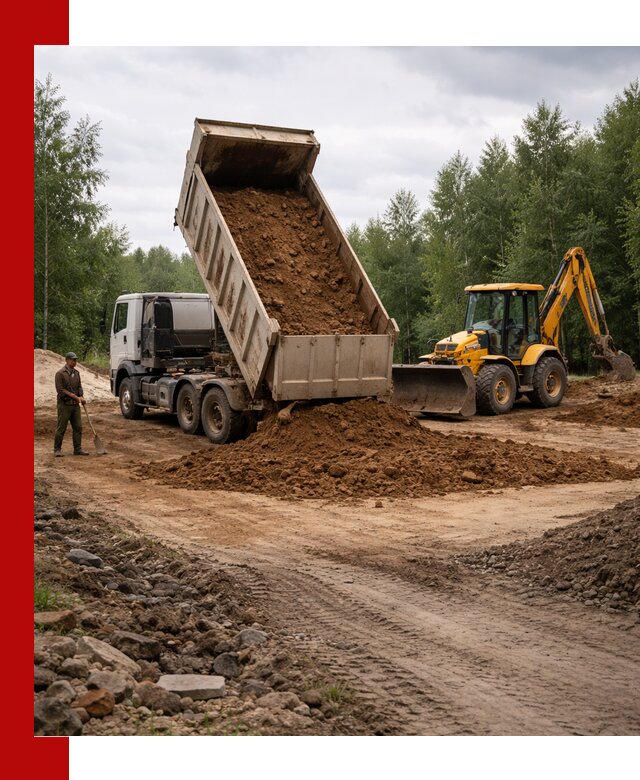 Доставка суглинка самосвалами в Выксе подсыпка и планировка