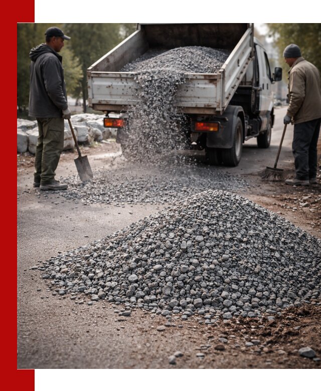 Гранитная крошка для посыпки дорог и тротуаров в Выксе