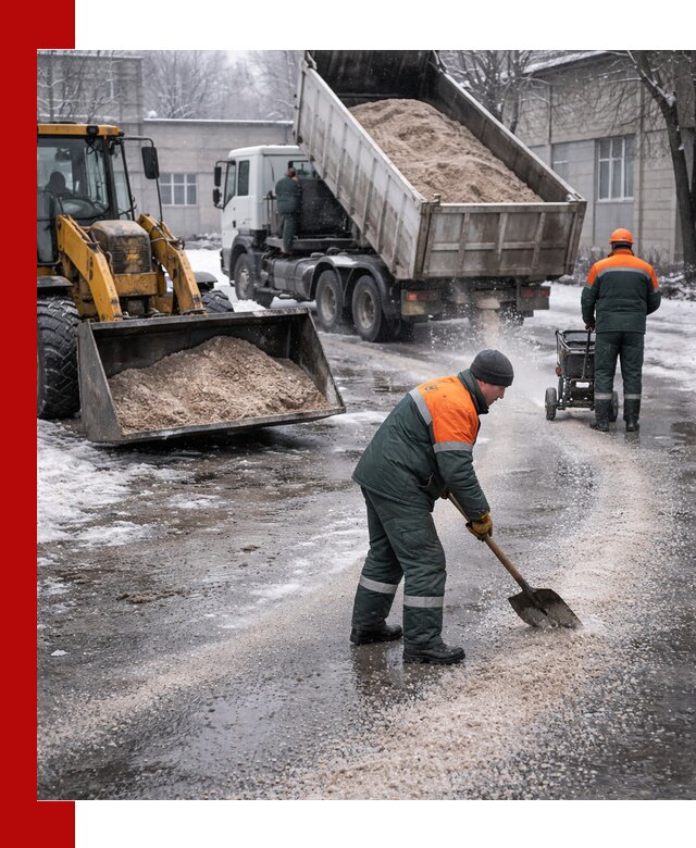 Реагент против гололеда с доставкой и нанесением в Выксе