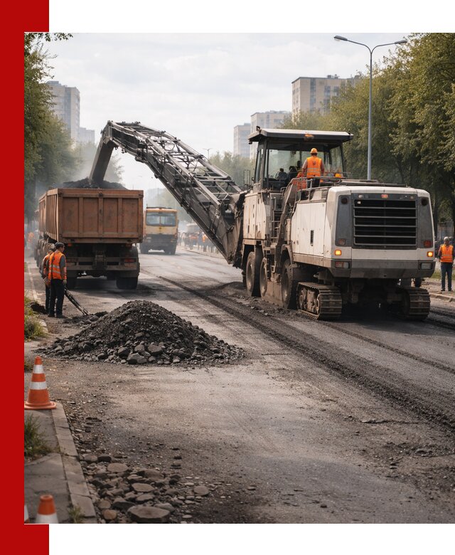 Фрезерованный асфальт в Выксе — удаление и вывоз старого покрытия