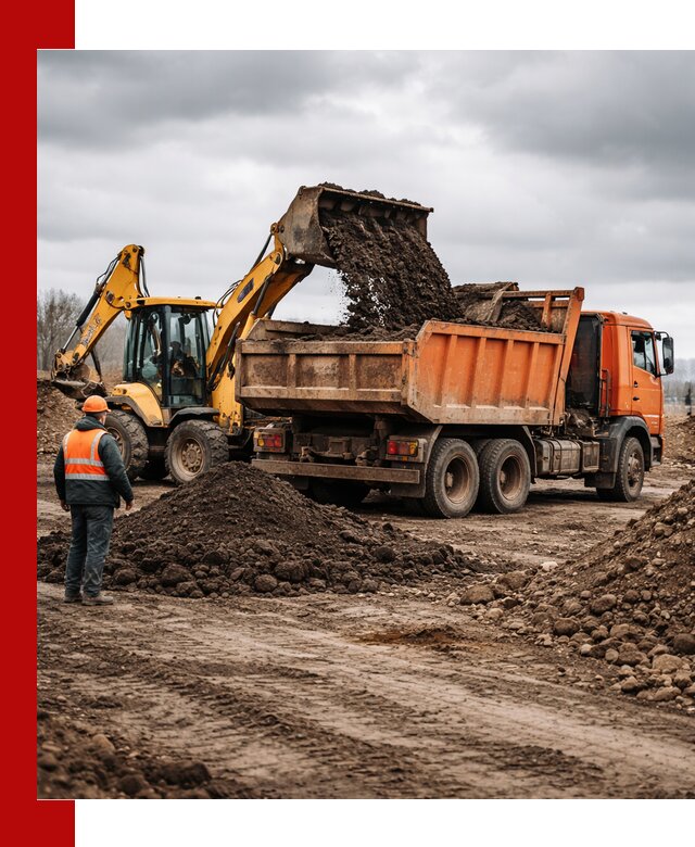 Вывоз грунта и строительного мусора в Выксе грузовыми самосвалами